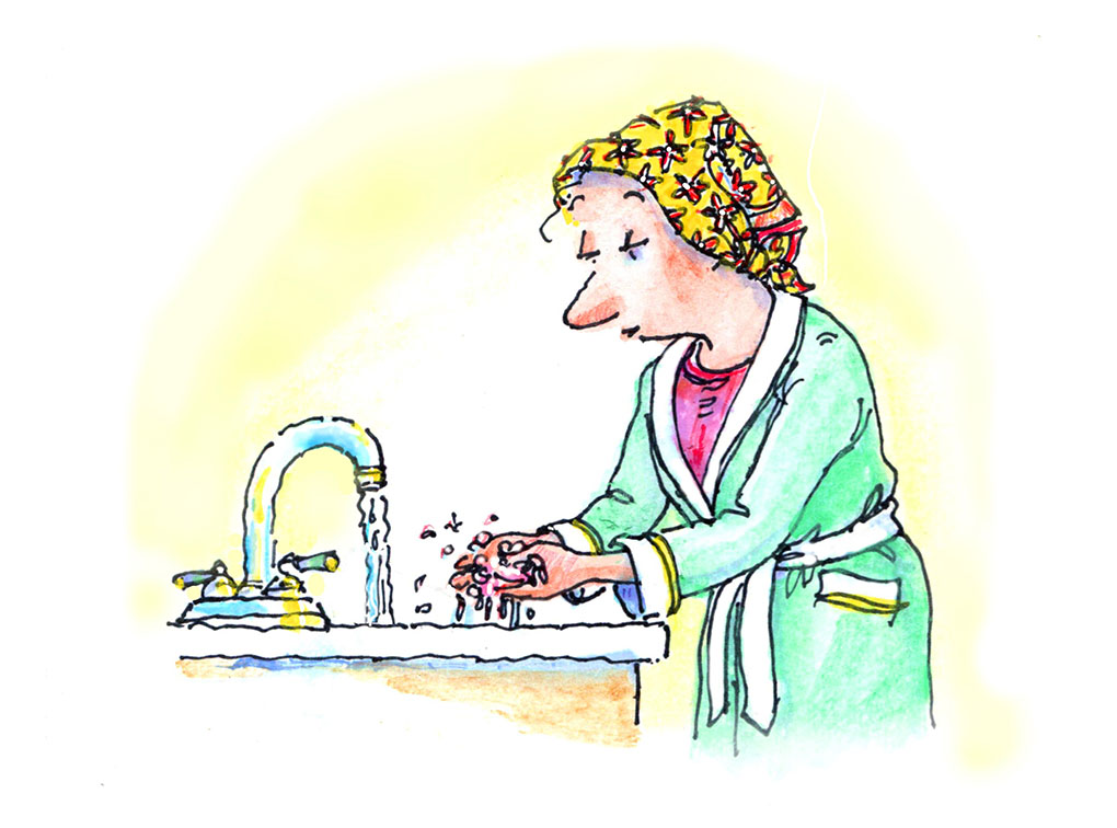 woman washing hands