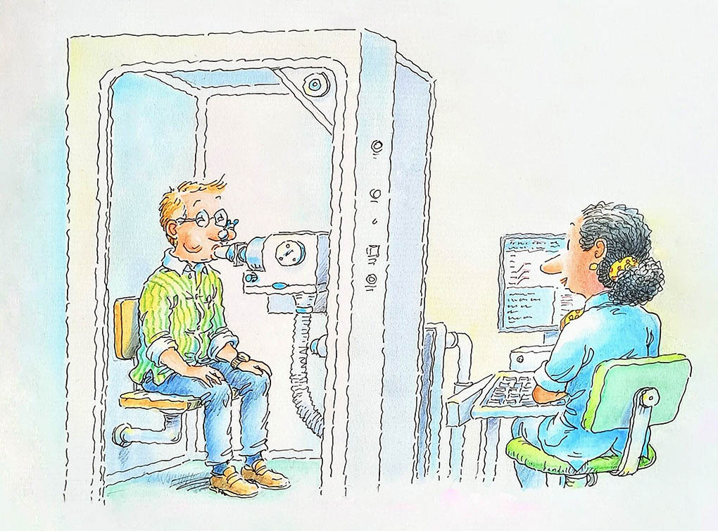 Man pulmonary function test