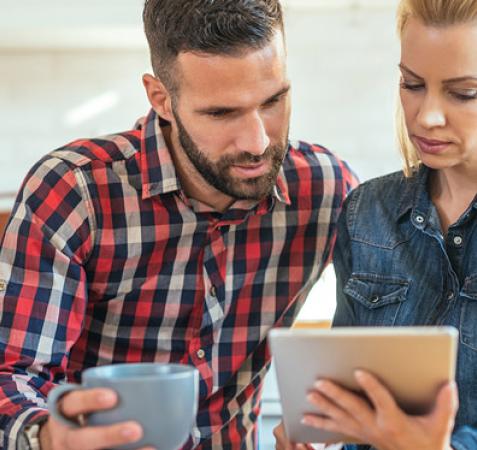 Couple looking at resources